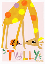 Load image into Gallery viewer, Giraffe Personalised Name Print