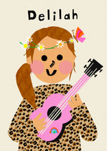 Load image into Gallery viewer, Music Girl Portrait Print- click to customise!