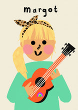Load image into Gallery viewer, Music Girl Portrait Print- click to customise!