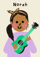 Load image into Gallery viewer, Music Girl Portrait Print- click to customise!