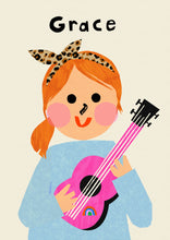 Load image into Gallery viewer, Music Girl Portrait Print- click to customise!