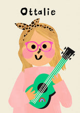 Load image into Gallery viewer, Music Girl Portrait Print- click to customise!