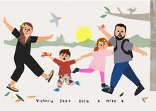 Load image into Gallery viewer, Best Friends/ Family bespoke portrait- send me your photo's to draw from!
