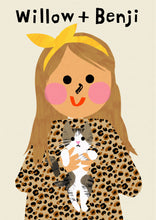 Load image into Gallery viewer, Cat Girl Portrait Print- click to customise!