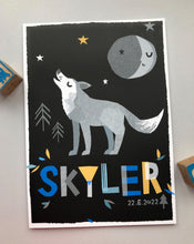 Load image into Gallery viewer, Wolf Personalised Name Print