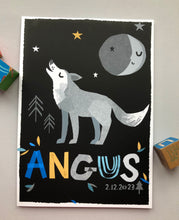 Load image into Gallery viewer, Wolf Personalised Name Print