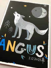 Load image into Gallery viewer, Wolf Personalised Name Print