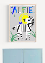 Load image into Gallery viewer, Zebra Personalised Name Print
