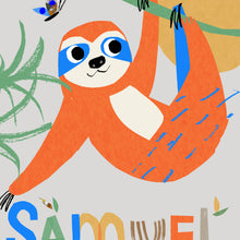 Load image into Gallery viewer, Sloth Personalised Name Print