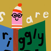 Load image into Gallery viewer, Bookworm Wally Giclee Print 'Books are wriggly cool'