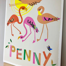 Load image into Gallery viewer, Flamingo Personalised Name Print