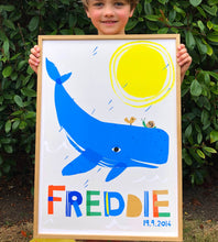 Load image into Gallery viewer, Whale Personalised Name Print