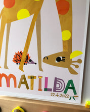 Load image into Gallery viewer, Giraffe Personalised Name Print