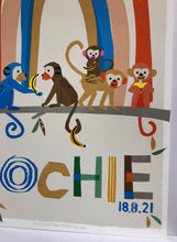 Load image into Gallery viewer, Rainbow with Monkeys Personalised Name Print