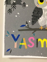 Load image into Gallery viewer, Owl Personalised Name Print