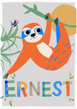 Load image into Gallery viewer, Sloth Personalised Name Print