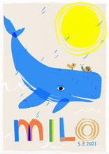 Load image into Gallery viewer, Whale Personalised Name Print