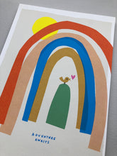 Load image into Gallery viewer, Rainbow Art Print- 'Adventure Awaits'