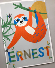 Load image into Gallery viewer, Sloth Personalised Name Print
