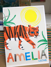Load image into Gallery viewer, Tiger Personalised Name Print