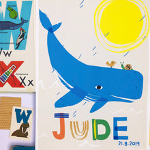 Load image into Gallery viewer, Whale Personalised Name Print