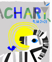 Load image into Gallery viewer, Zebra Personalised Name Print
