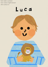 Load image into Gallery viewer, Lion Boy Portrait Print- click to customise!
