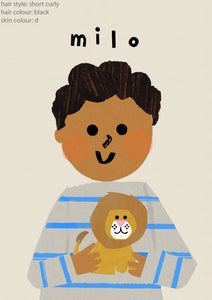 Lion Boy Portrait Print- click to customise!