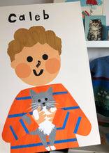 Load image into Gallery viewer, Cat Boy Portrait Print- click to customise!
