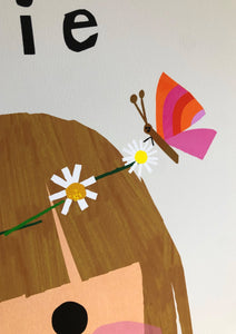 Ice cream Girl with Daisy's Portrait Print- click to customise!