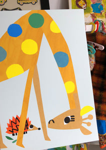 Giraffe & friend Giclee Print