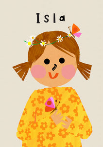 Butterfly Girl Portrait Print- click to customise!