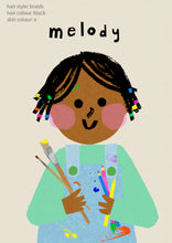 Load image into Gallery viewer, Art Girl Portrait Print- click to customise!
