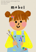 Load image into Gallery viewer, Art Girl Portrait Print- click to customise!
