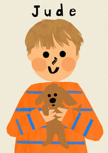 Puppy Boy Portrait Print- click to customise!