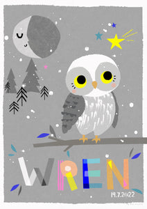 Owl Personalised Name Print