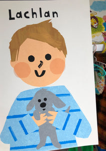 Puppy Boy Portrait Print- click to customise!