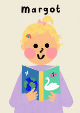 Load image into Gallery viewer, Book Girl Portrait Print- click to customise!
