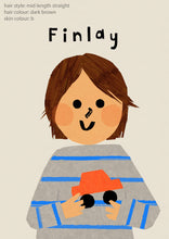 Load image into Gallery viewer, Car Boy Portrait Print- click to customise!
