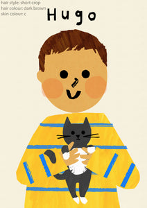 Cat Boy Portrait Print- click to customise!