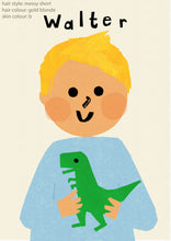 Load image into Gallery viewer, Dino Boy Portrait Print- click to customise!
