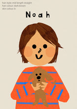 Load image into Gallery viewer, Puppy Boy Portrait Print- click to customise!
