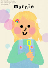 Load image into Gallery viewer, Bubbles Girl Portrait Print- click to customise!
