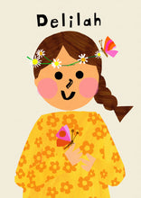 Load image into Gallery viewer, Butterfly Girl Portrait Print- click to customise!
