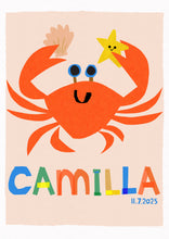Load image into Gallery viewer, Crab Personalised Name Print (Pink or Blue)
