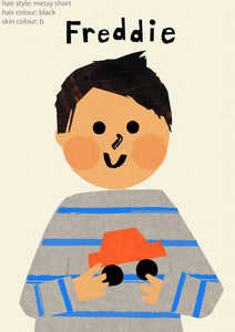 Car Boy Portrait Print- click to customise!