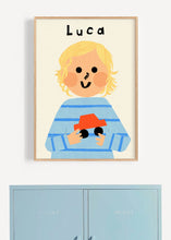 Load image into Gallery viewer, Car Boy Portrait Print- click to customise!
