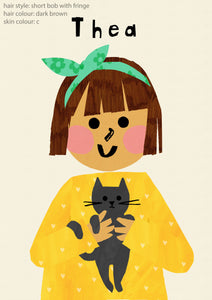 Cat Girl Portrait Print- click to customise!