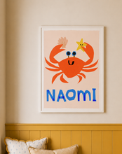 Load image into Gallery viewer, Crab Personalised Name Print (Pink or Blue)
