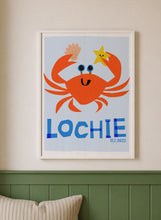 Load image into Gallery viewer, Crab Personalised Name Print (Pink or Blue)
